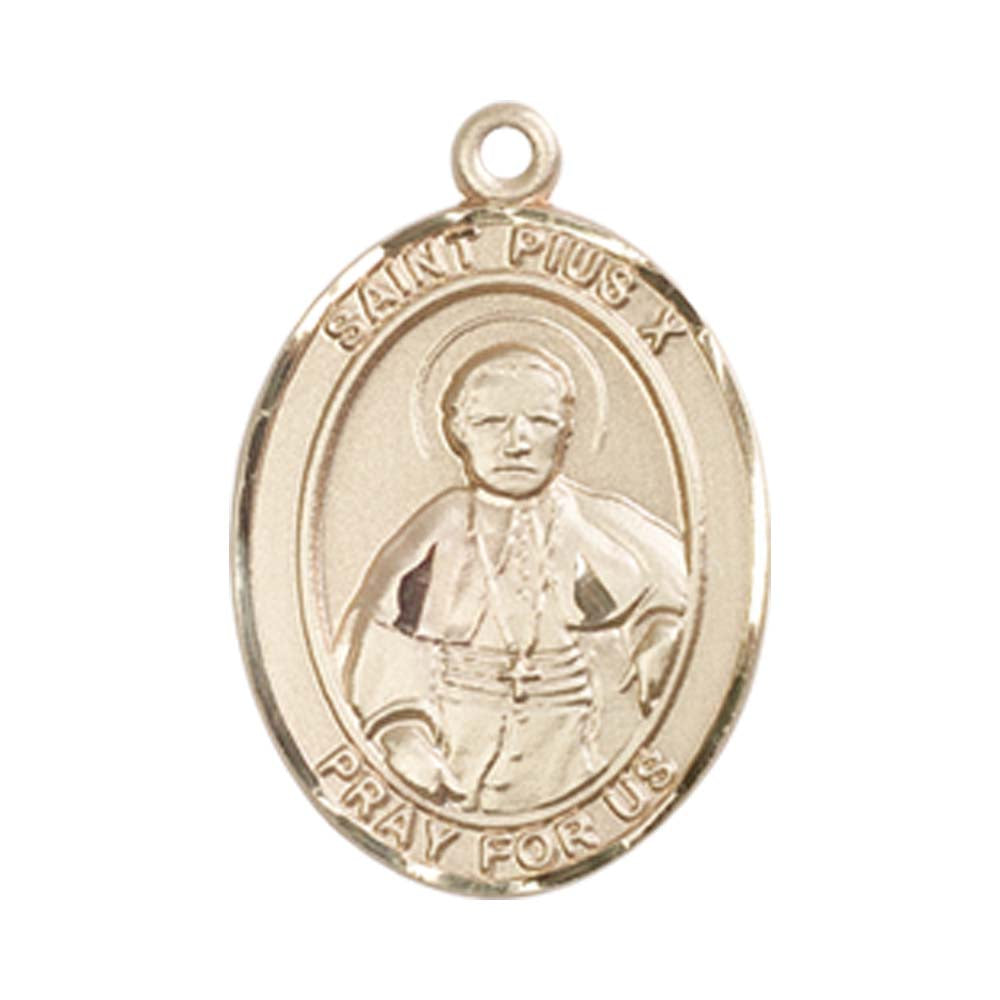 14kt Gold St. Pius X Medal - Medium – Crosses & Medals
