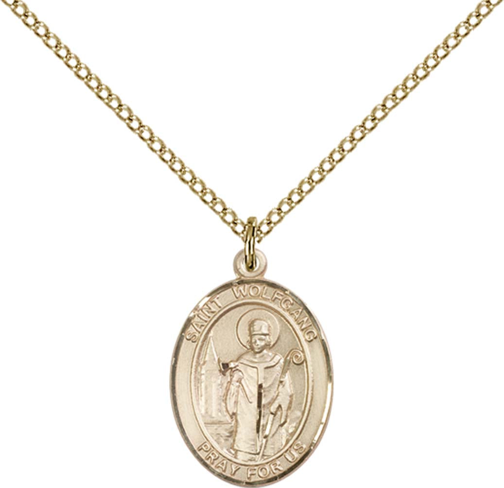 14kt Gold Filled St. Wolfgang Pendant with 18 inch Gold Filled Light Curb Chain - Medium