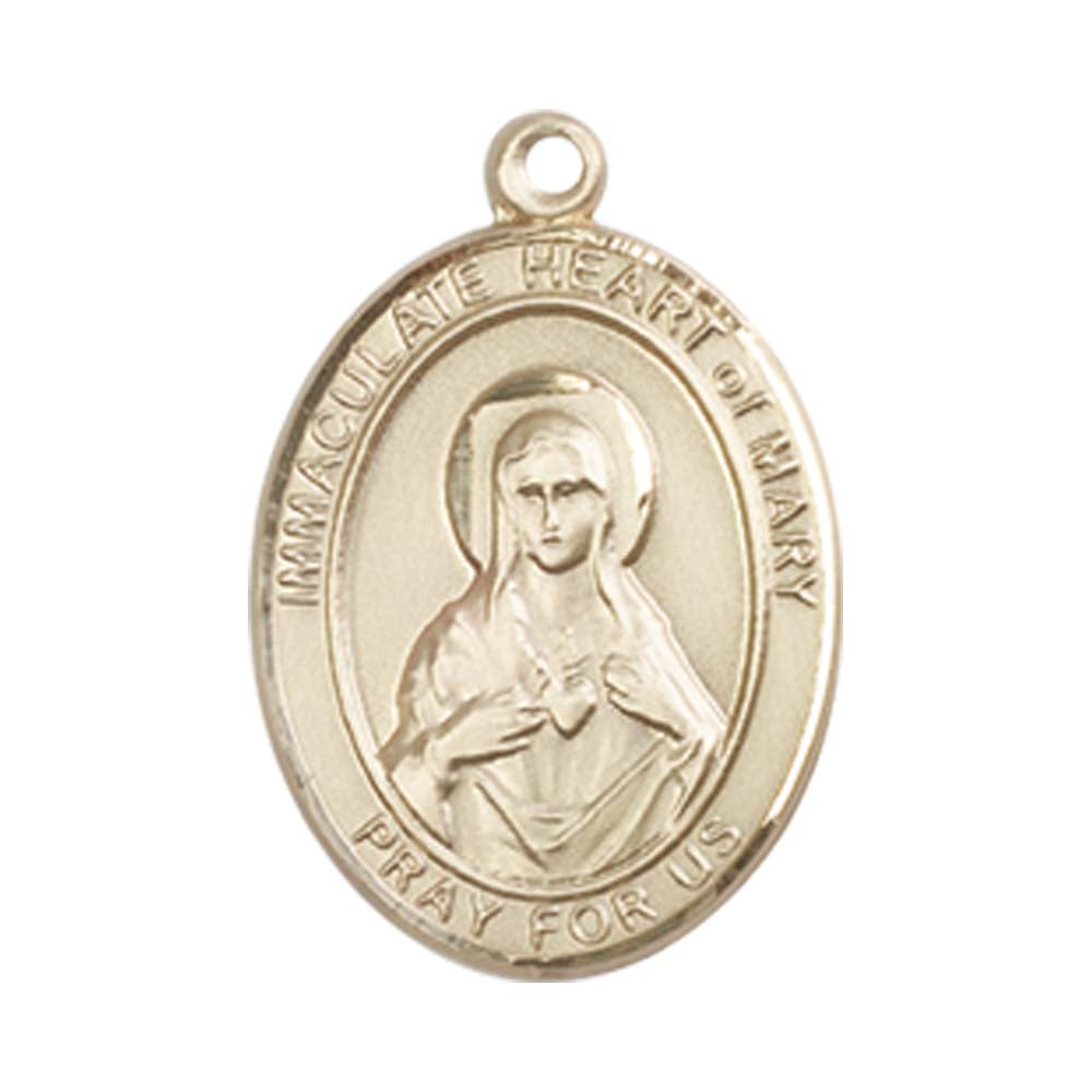 14kt Gold Immaculate Heart of Mary Medal - Medium