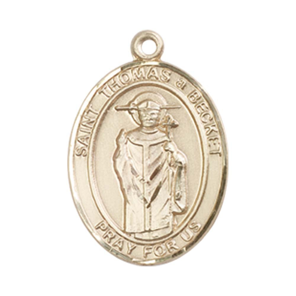 14kt Gold St. Thomas A Becket Medal - Medium