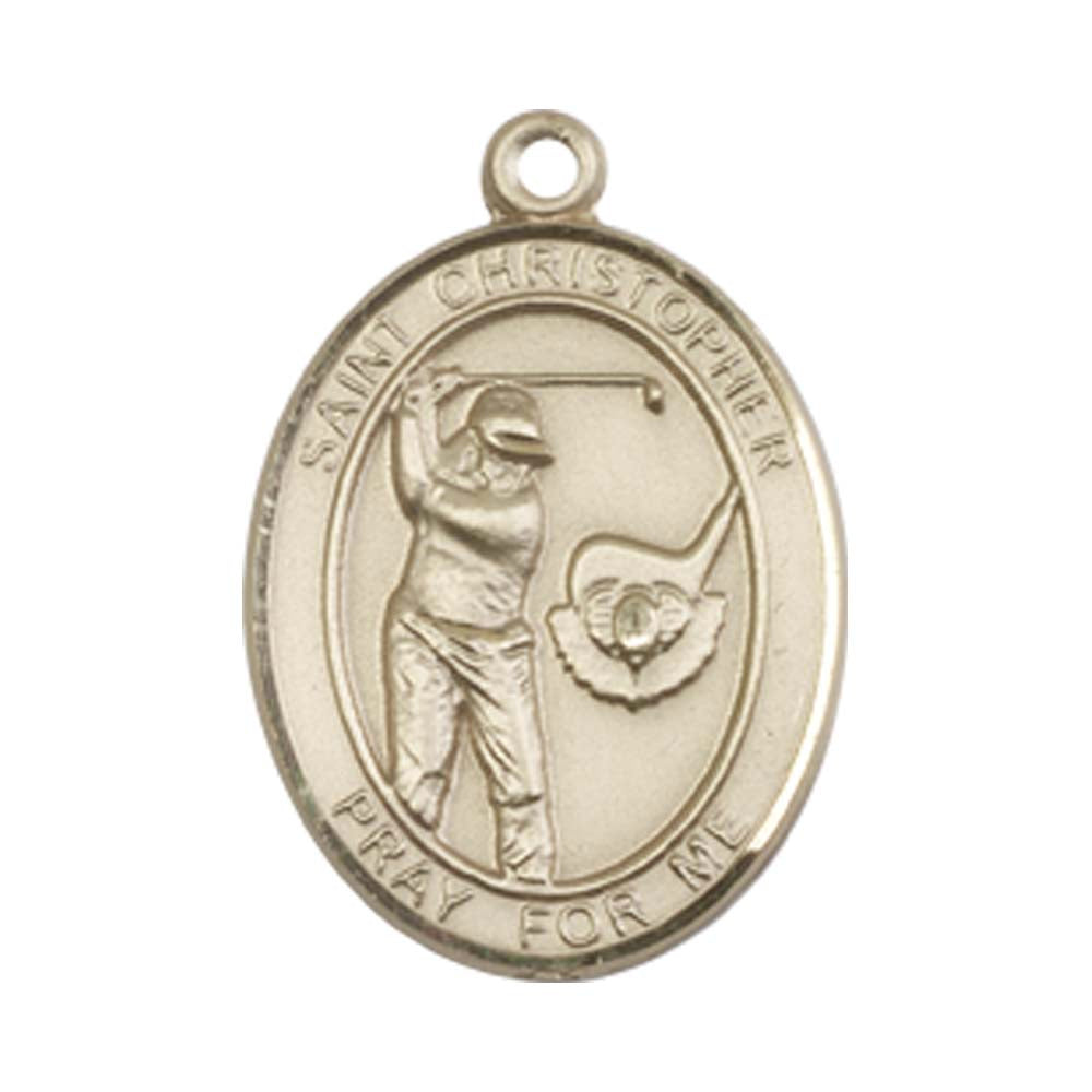 14kt Gold St. Christopher/Golf Medal - Medium