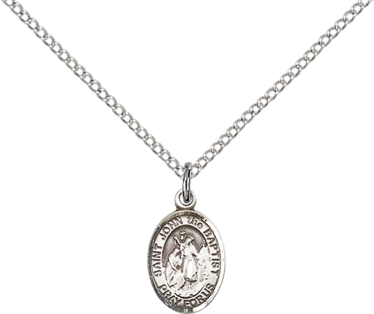 Sterling Silver St. John the Baptist Pendant with 18 inch Sterling Sil ...