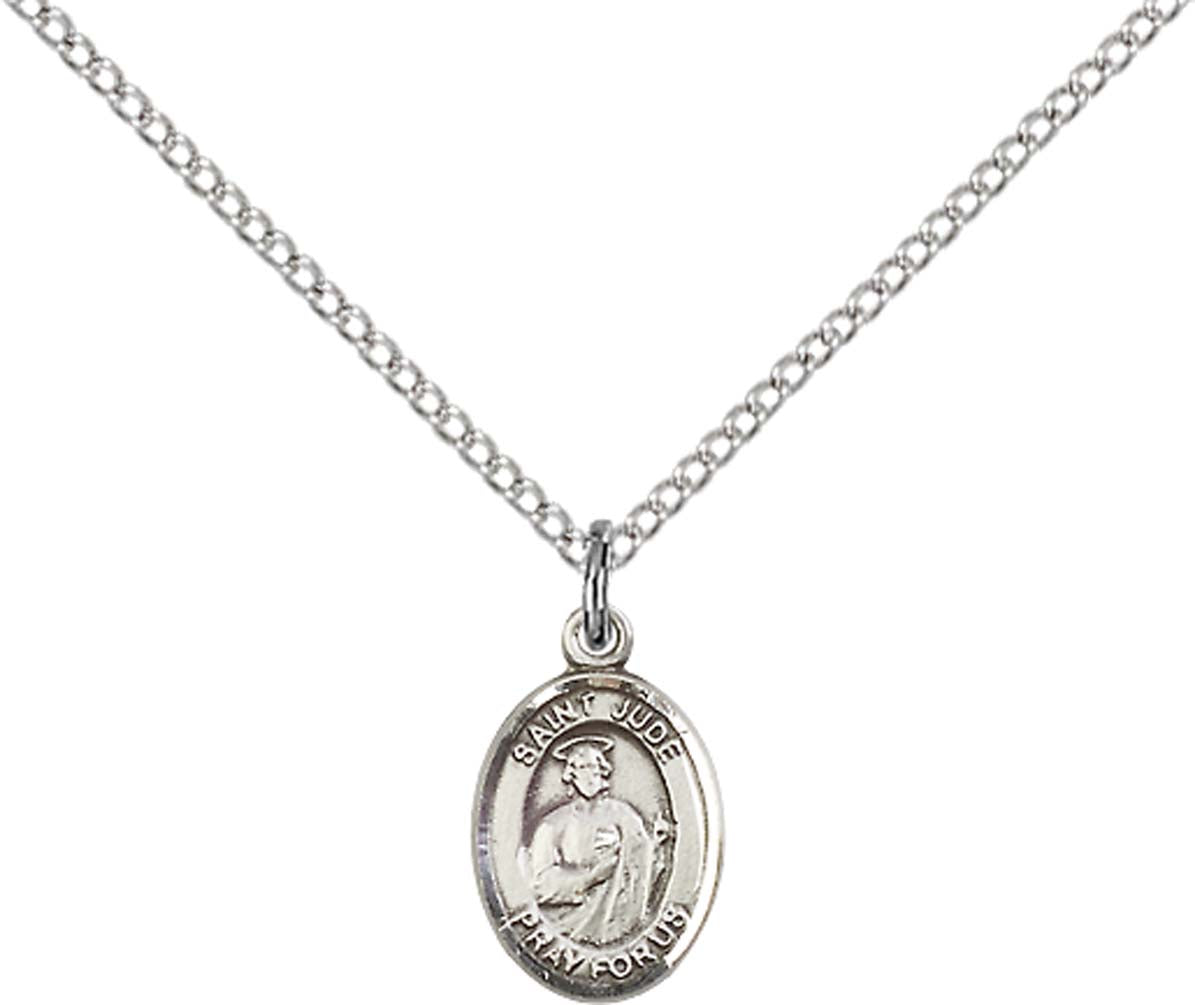 Sterling Silver St. Jude Thaddeus Pendant with 18 inch Sterling Silver ...