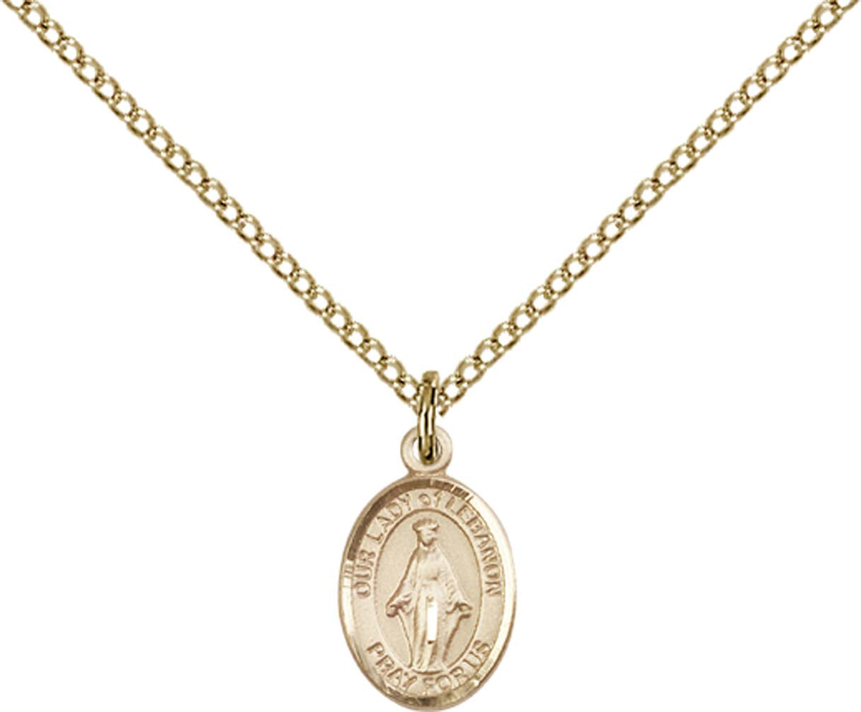14kt Gold Filled O/L of Lebanon Pendant with 18 inch Gold Filled Light Curb Chain - Small