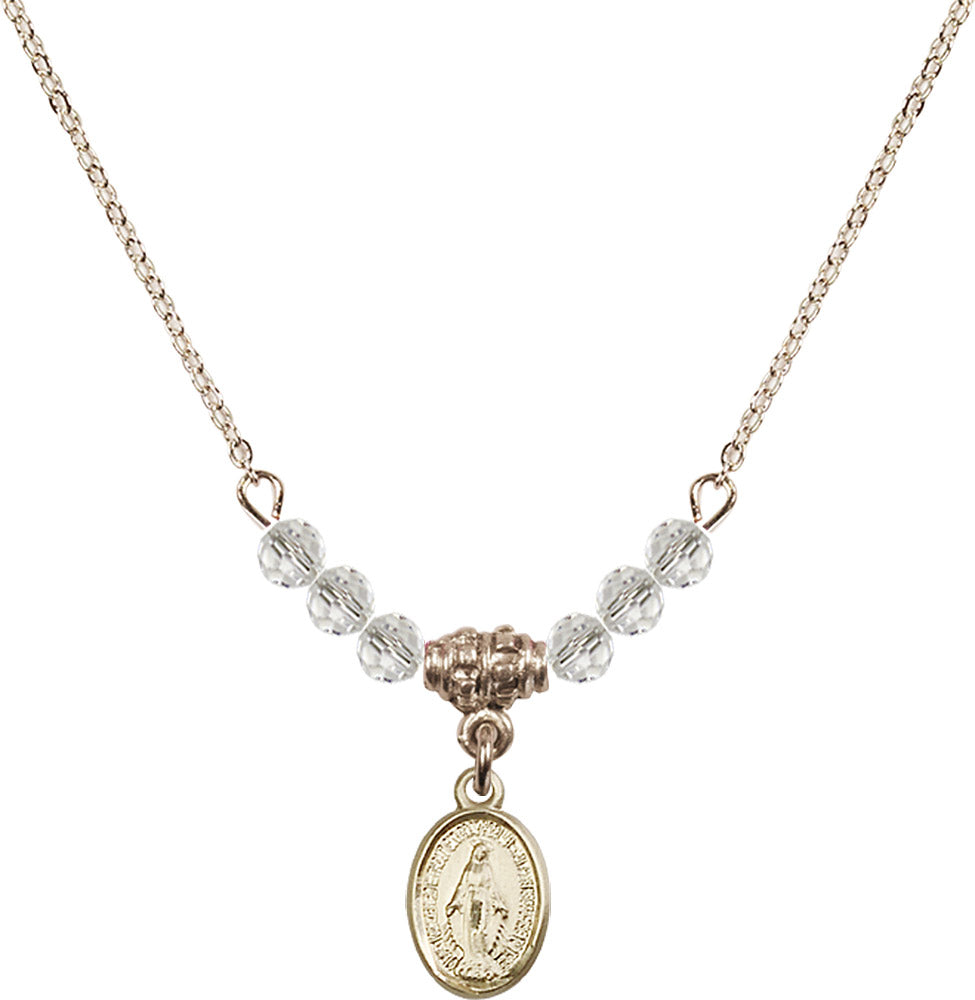 14kt Gold Filled Miraculous Birthstone Necklace with Crystal Beads - 0702