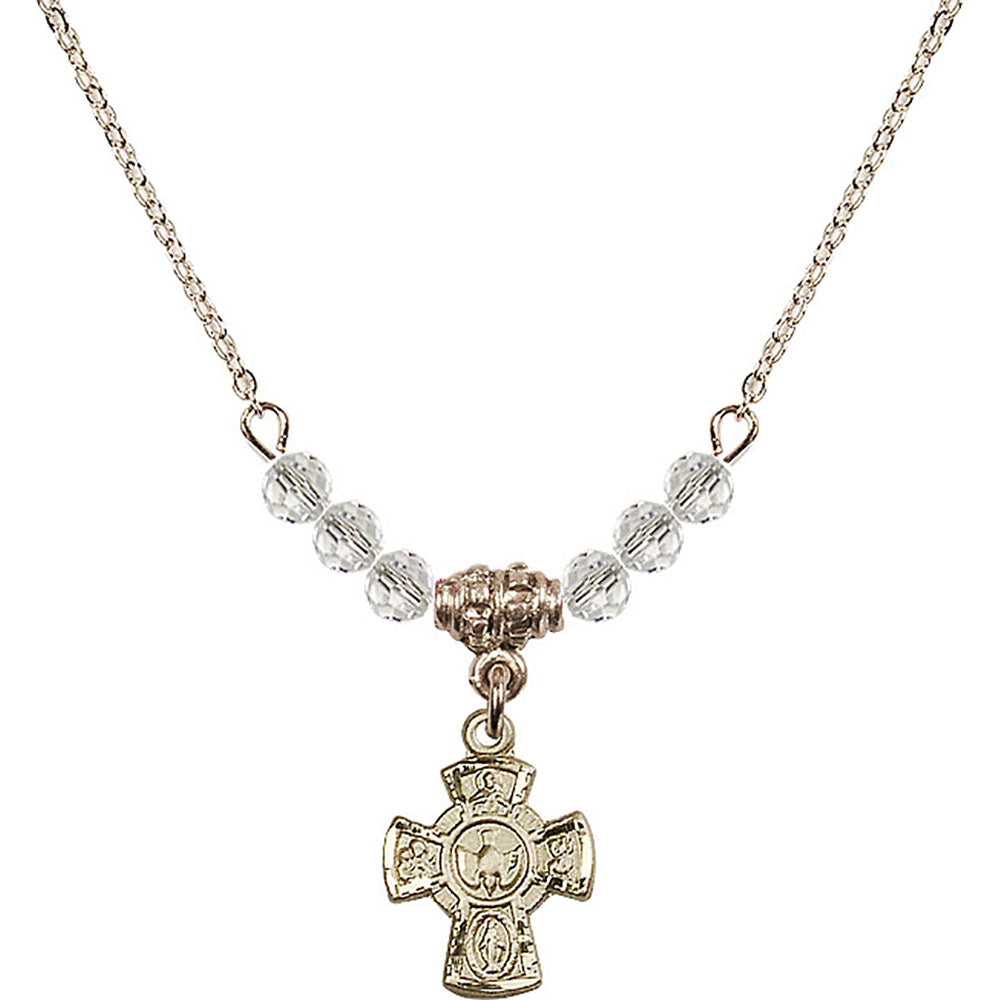 14kt Gold Filled 5-Way Birthstone Necklace with Crystal Beads - 3145