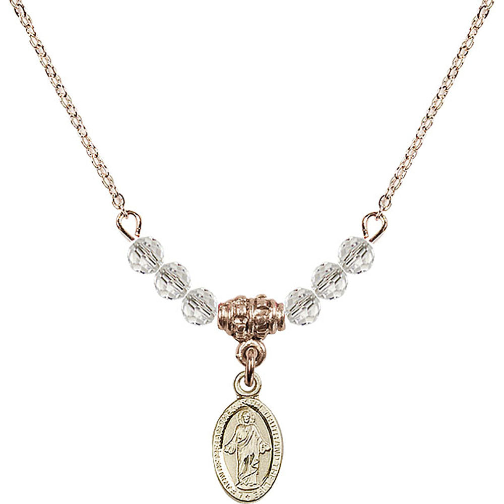 14kt Gold Filled Scapular Birthstone Necklace with Crystal Beads - 4121