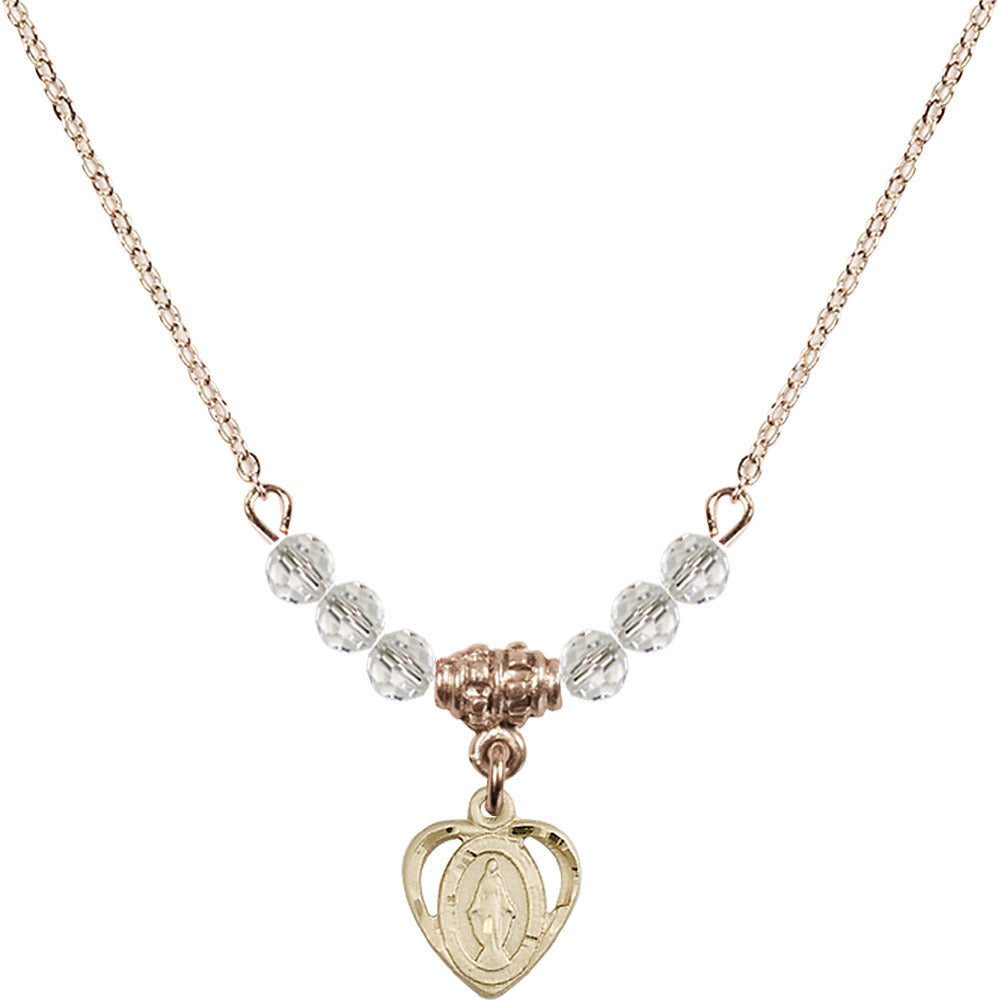 14kt Gold Filled Miraculous Birthstone Necklace with Crystal Beads - 5401