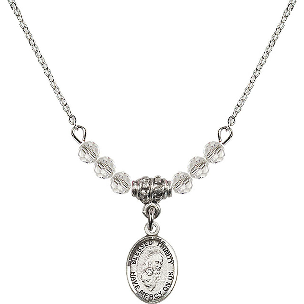 Sterling Silver Blessed Trinity Birthstone Necklace with Crystal Beads - 9249