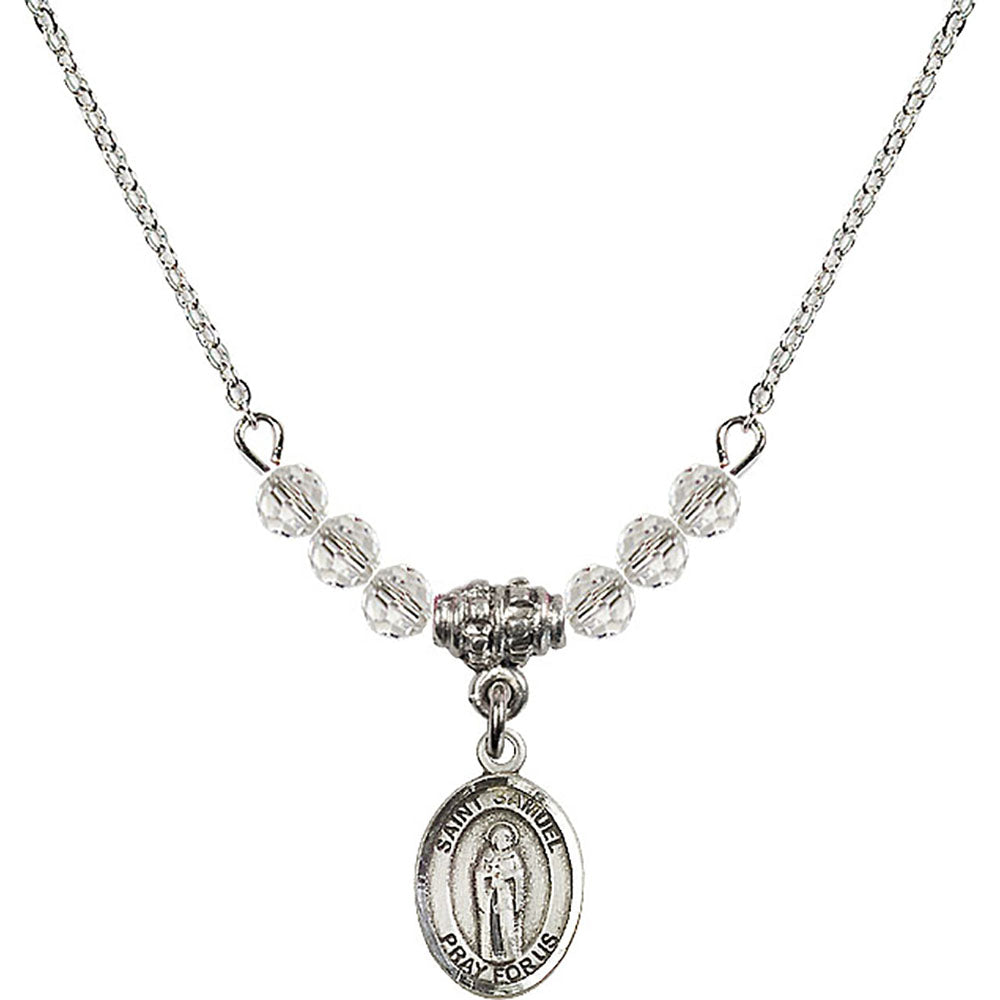 Sterling Silver Saint Samuel Birthstone Necklace with Crystal Beads - 9259