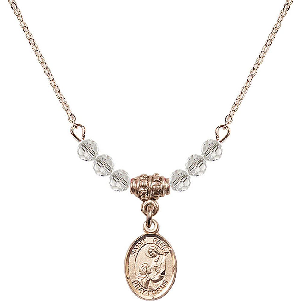14kt Gold Filled Saint Paula Birthstone Necklace with Crystal Beads - 9359