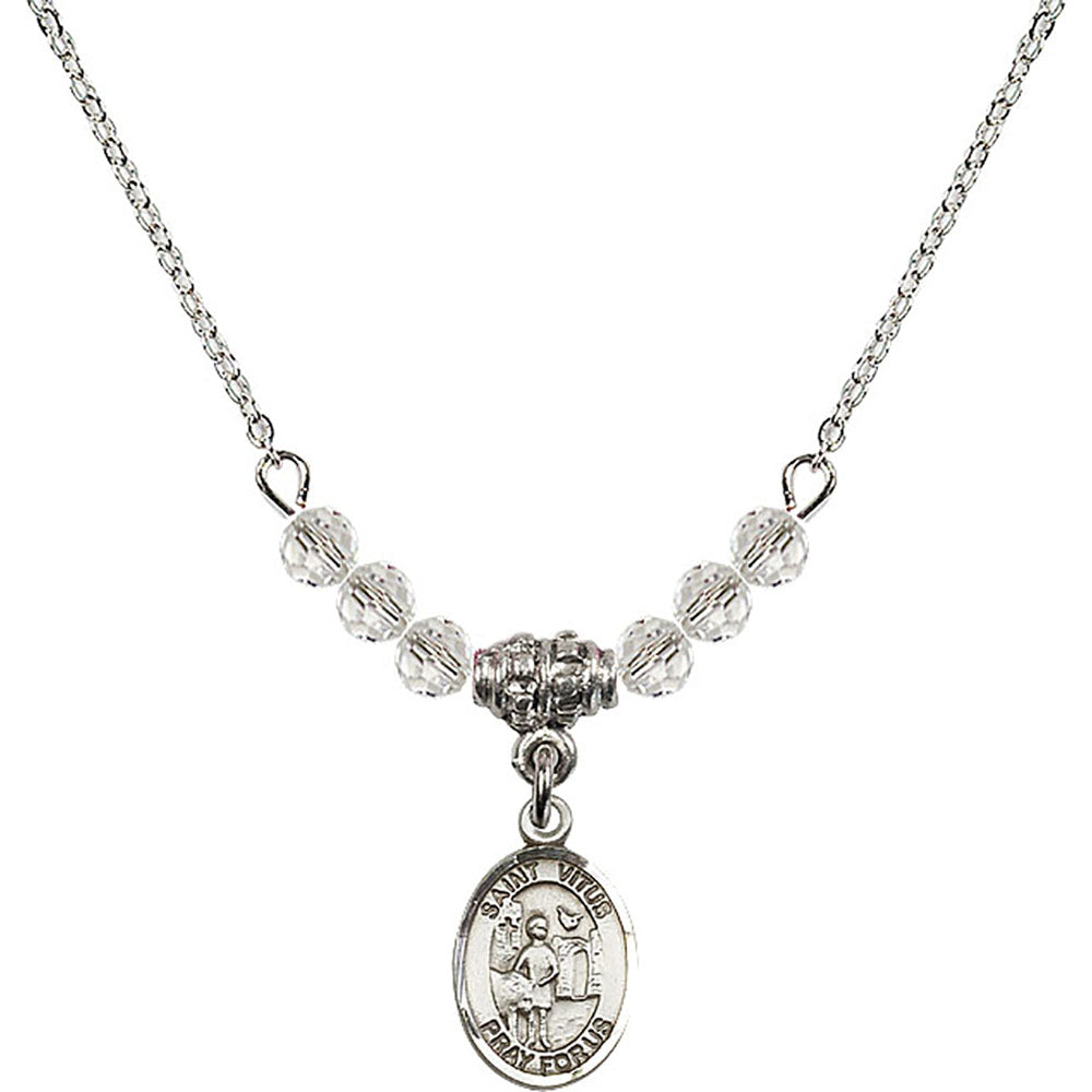 Sterling Silver Saint Vitus Birthstone Necklace with Crystal Beads - 9368