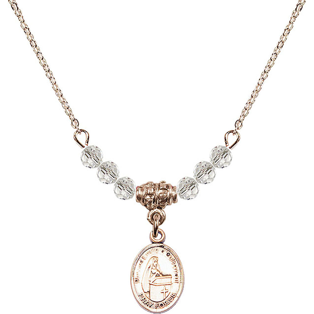 14kt Gold Filled Blessed Emilee Doultremont Birthstone Necklace with Crystal Beads - 9390