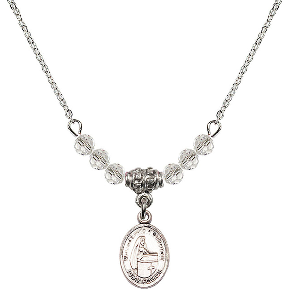 Sterling Silver Blessed Emilee Doultremont Birthstone Necklace with Crystal Beads - 9390