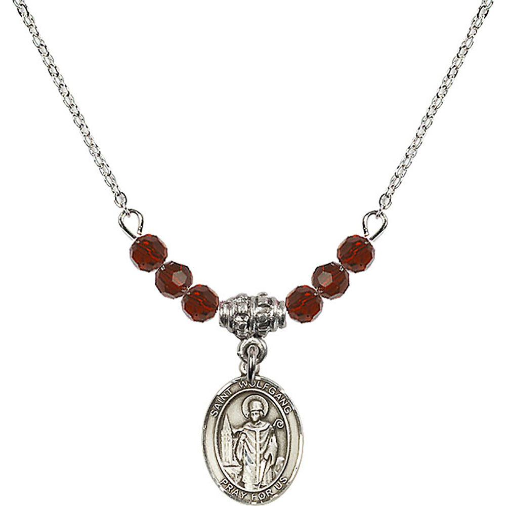 Sterling Silver Saint Wolfgang Birthstone Necklace with Garnet Beads - 9323