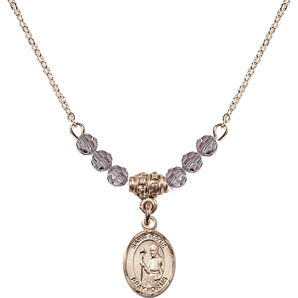 14kt Gold Filled Saint Regis Birthstone Necklace with Light Amethyst Beads - 9380