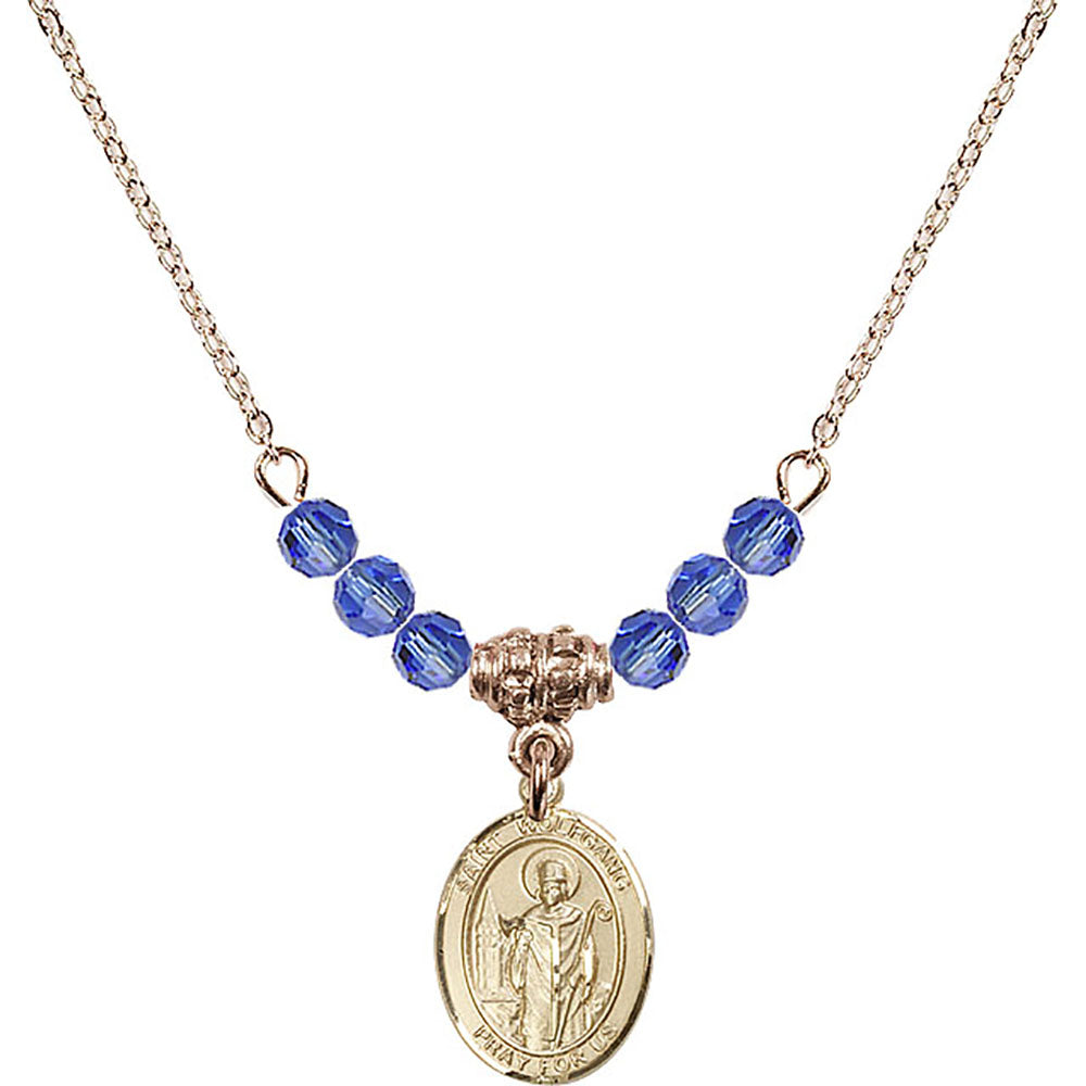 14kt Gold Filled Saint Wolfgang Birthstone Necklace with Sapphire Beads - 9323