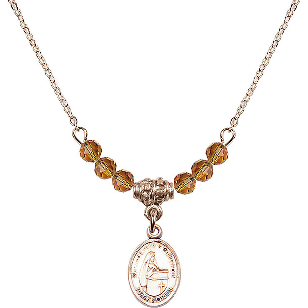 14kt Gold Filled Blessed Emilee Doultremont Birthstone Necklace with Topaz Beads - 9390