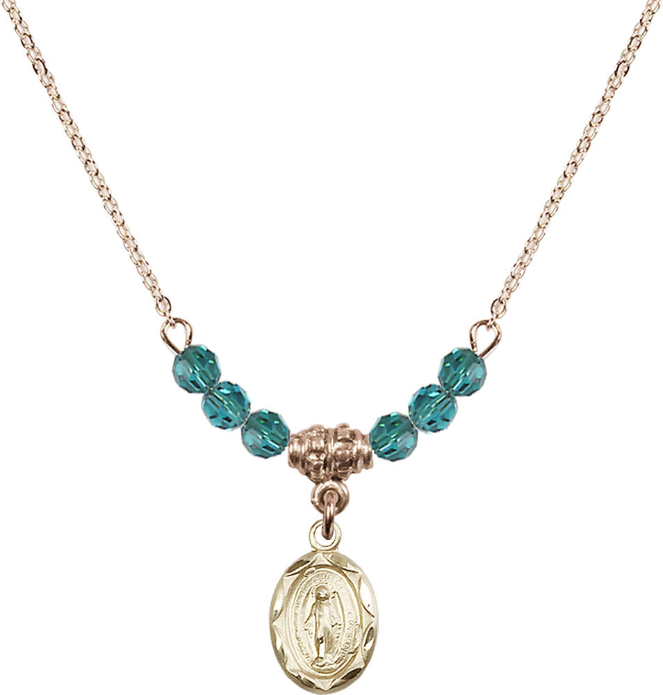 14kt Gold Filled Miraculous Birthstone Necklace with Zircon Beads - 0301
