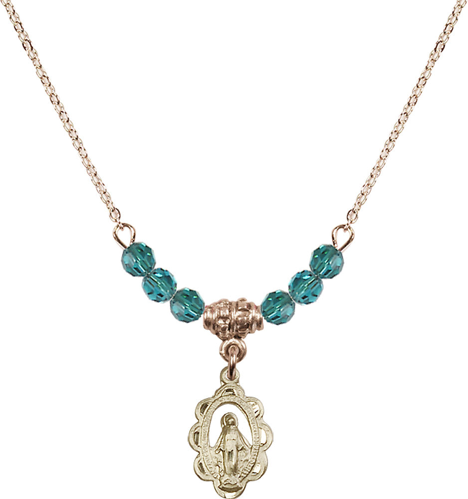 14kt Gold Filled Miraculous Birthstone Necklace with Zircon Beads - 1610