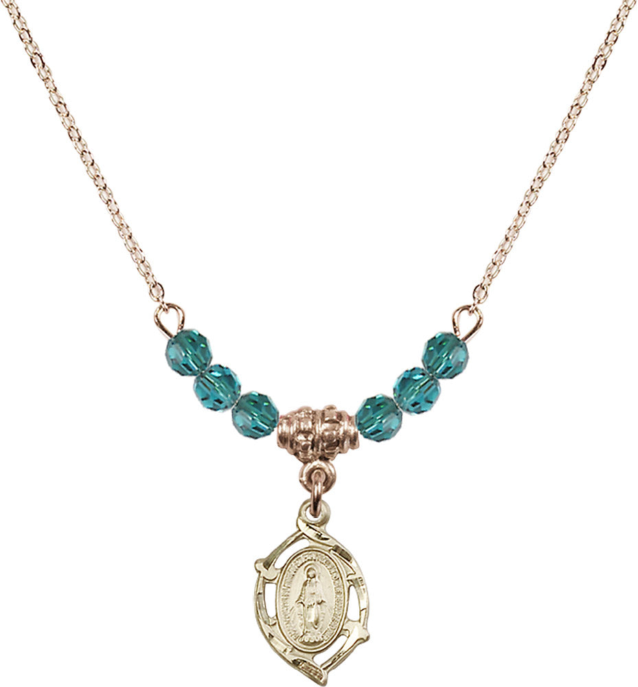 14kt Gold Filled Miraculous Birthstone Necklace with Zircon Beads - 4152