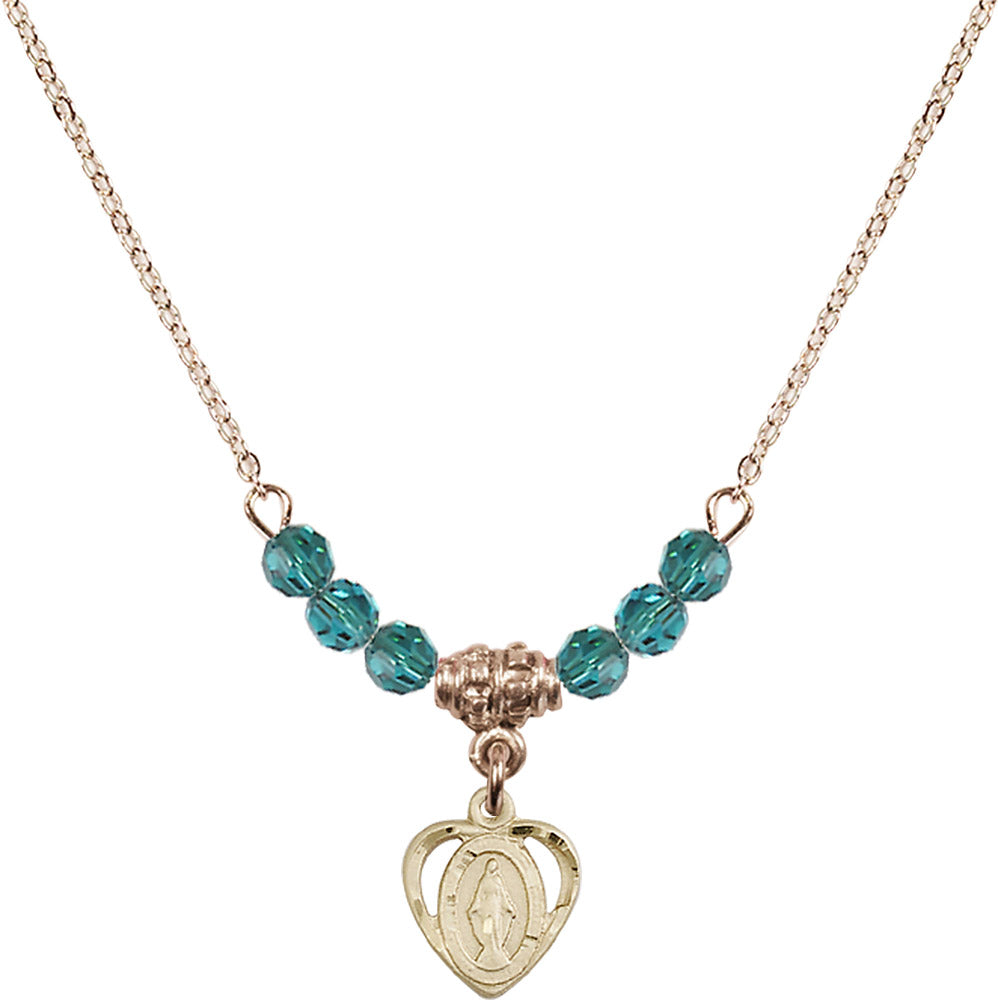 14kt Gold Filled Miraculous Birthstone Necklace with Zircon Beads - 5401