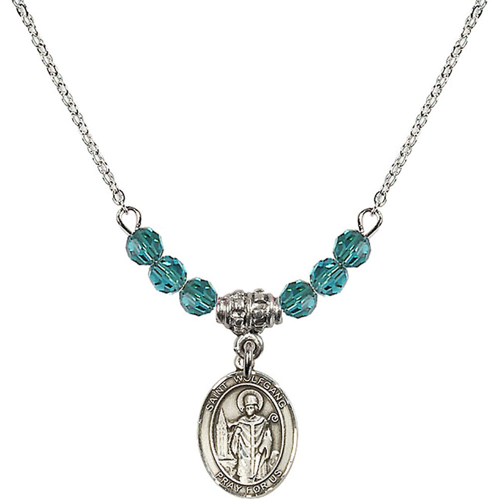Sterling Silver Saint Wolfgang Birthstone Necklace with Zircon Beads - 9323
