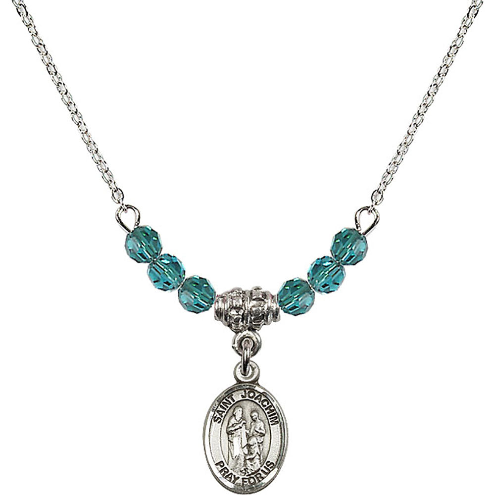 Sterling Silver Saint Joachim Birthstone Necklace with Zircon Beads - 9348