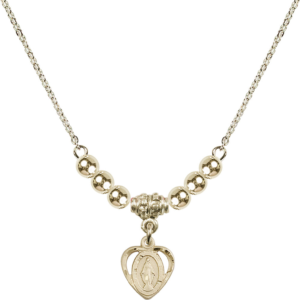 14kt Gold Filled Miraculous Birthstone Necklace with Gold Filled Beads - 5401