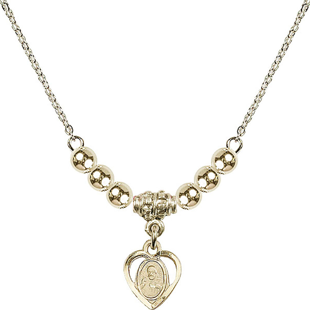 14kt Gold Filled Scapular Birthstone Necklace with Gold Filled Beads - 5402