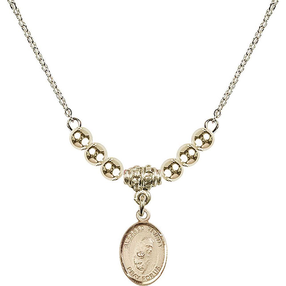 14kt Gold Filled Blessed Trinity Birthstone Necklace with Gold Filled Beads - 9249
