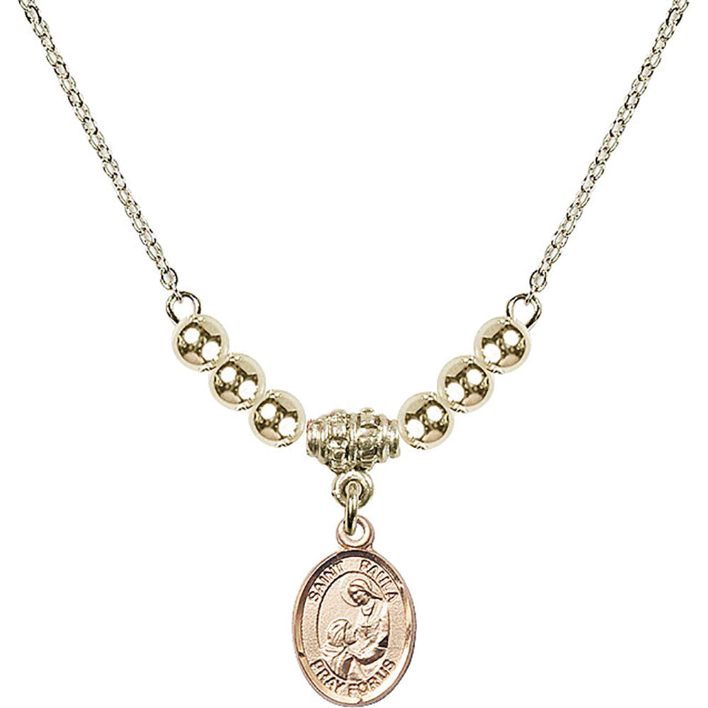 14kt Gold Filled Saint Paula Birthstone Necklace with Gold Filled Beads - 9359
