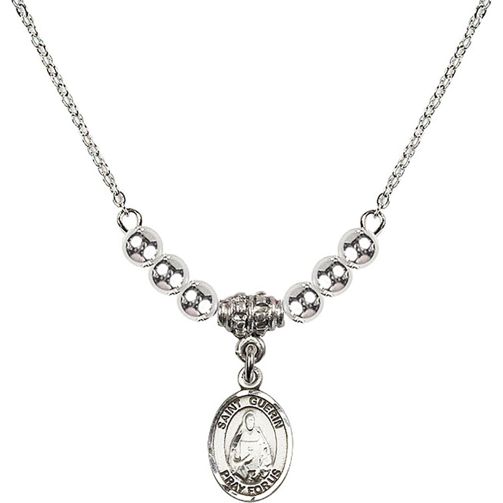 Sterling Silver Saint Theodora Birthstone Necklace with Sterling Silver Beads - 9382