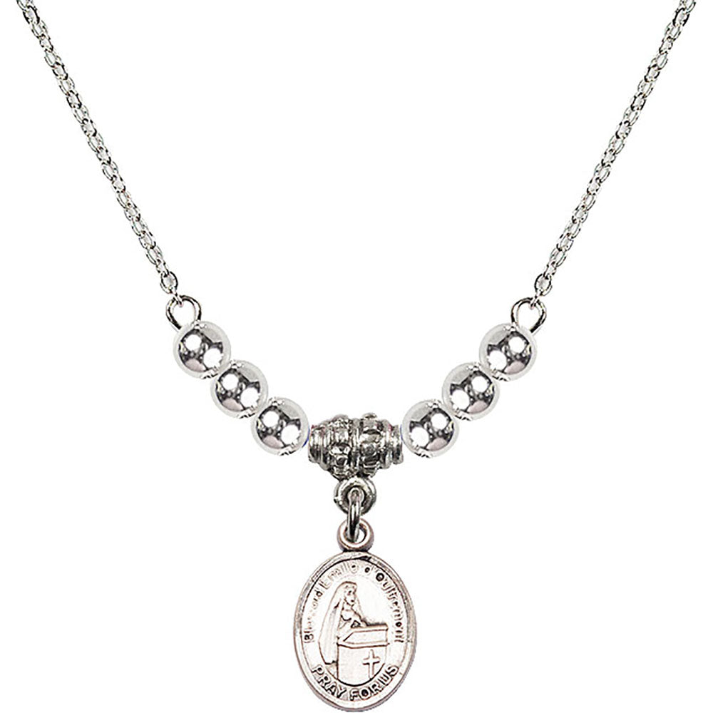 Sterling Silver Blessed Emilee Doultremont Birthstone Necklace with Sterling Silver Beads - 9390