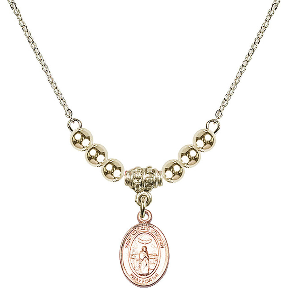 14kt Gold Filled Saint Medard of Noyon Birthstone Necklace with Gold Filled Beads - 9444