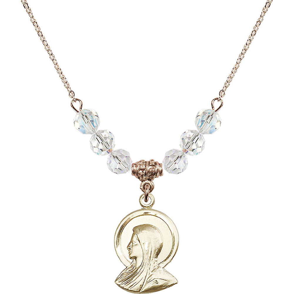 14kt Gold Filled Madonna Birthstone Necklace with Crystal Beads - 0020