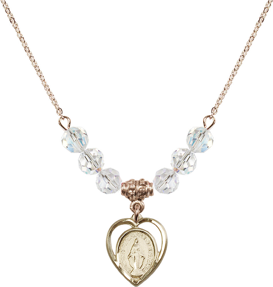 14kt Gold Filled Miraculous Birthstone Necklace with Crystal Beads - 4125