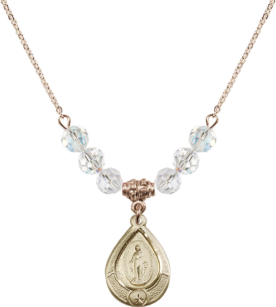 14kt Gold Filled Miraculous Birthstone Necklace with Crystal Beads - 4144