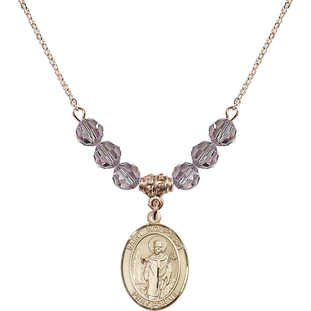 14kt Gold Filled Saint Wolfgang Birthstone Necklace with Light Amethyst Beads - 8323