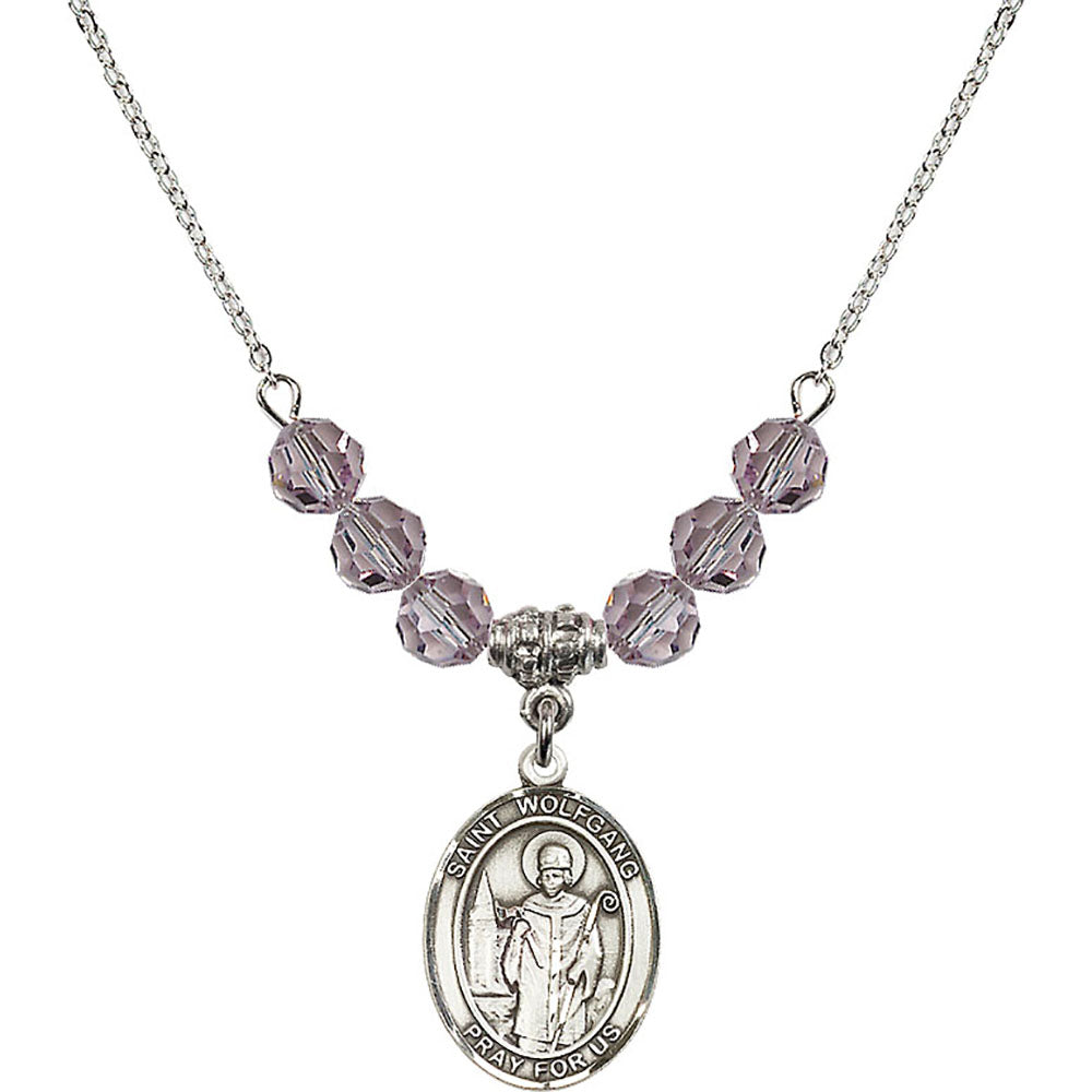 Sterling Silver Saint Wolfgang Birthstone Necklace with Light Amethyst Beads - 8323