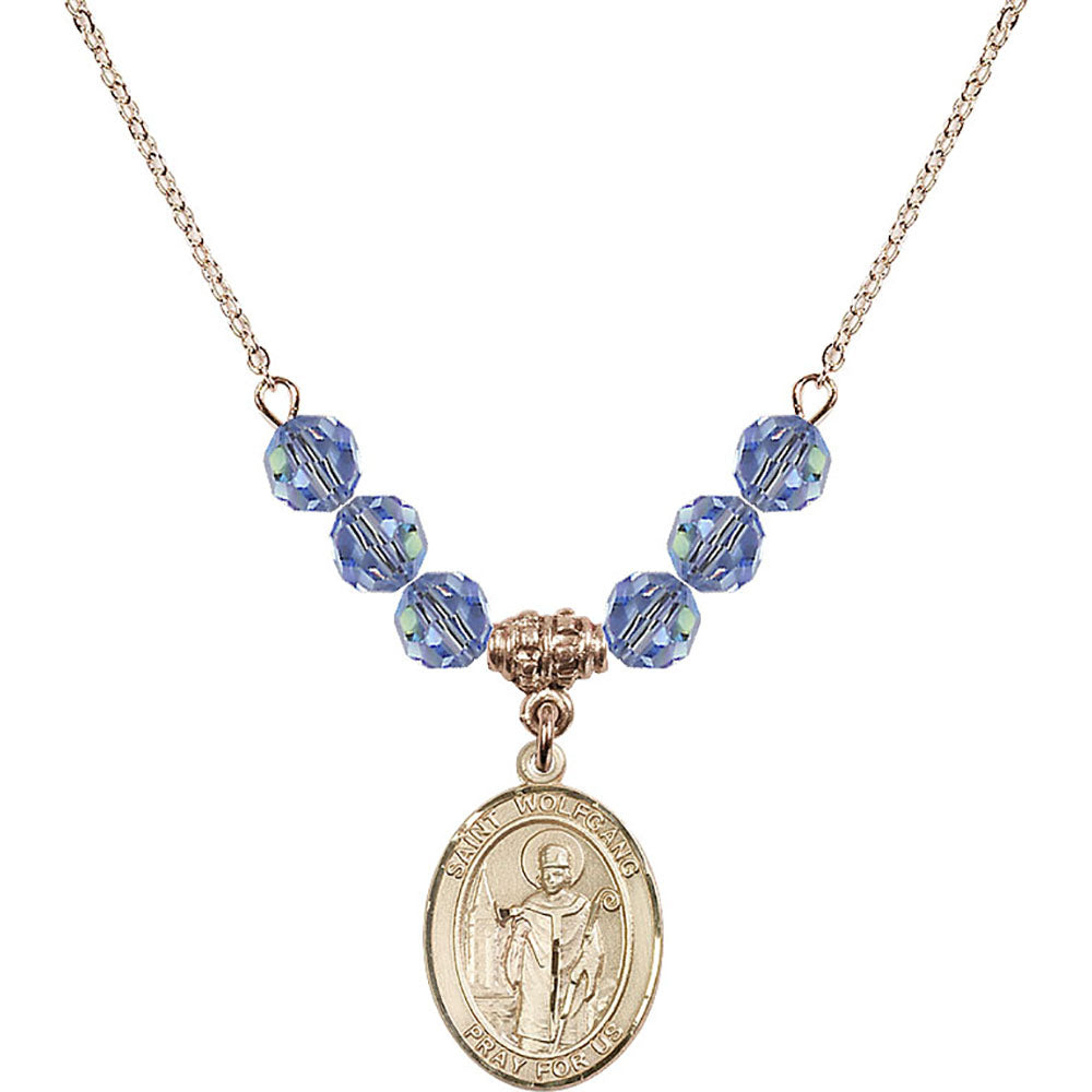 14kt Gold Filled Saint Wolfgang Birthstone Necklace with Light Sapphire Beads - 8323
