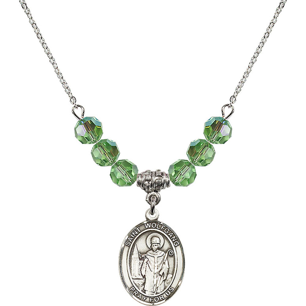 Sterling Silver Saint Wolfgang Birthstone Necklace with Peridot Beads - 8323