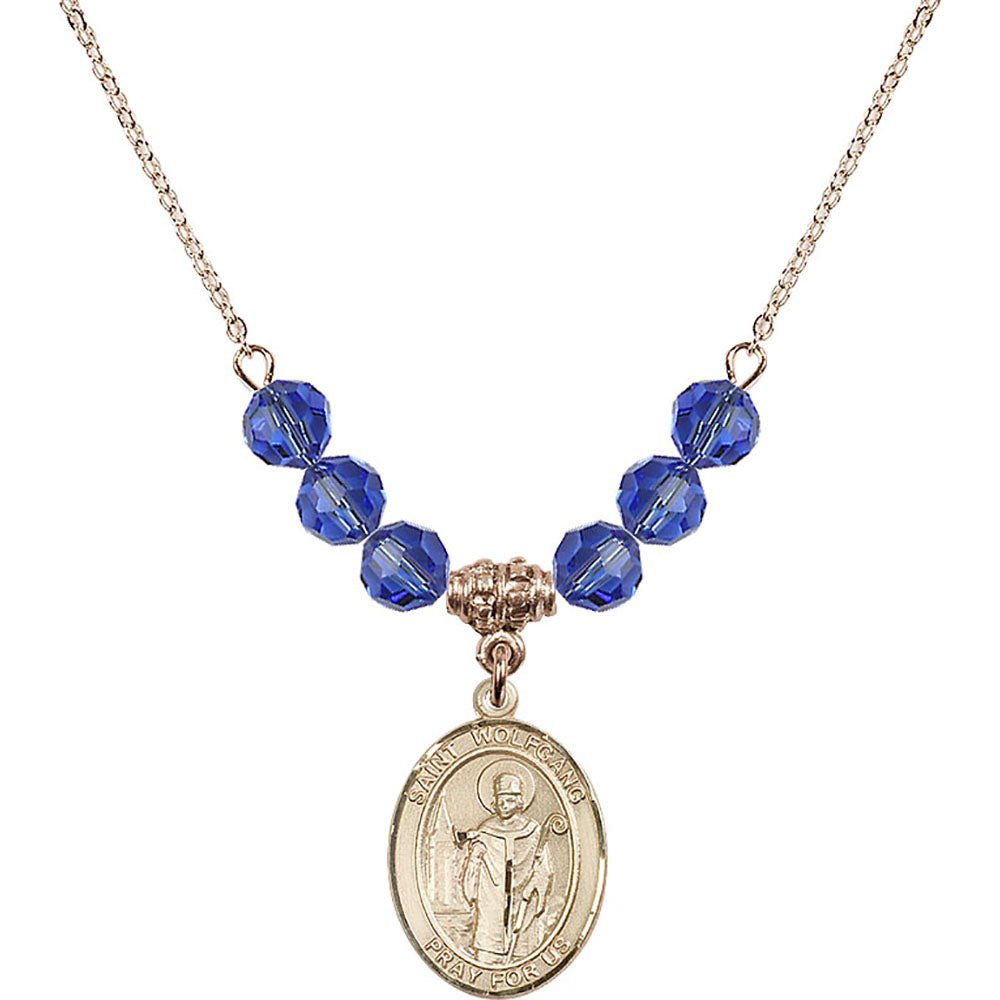 14kt Gold Filled Saint Wolfgang Birthstone Necklace with Sapphire Beads - 8323