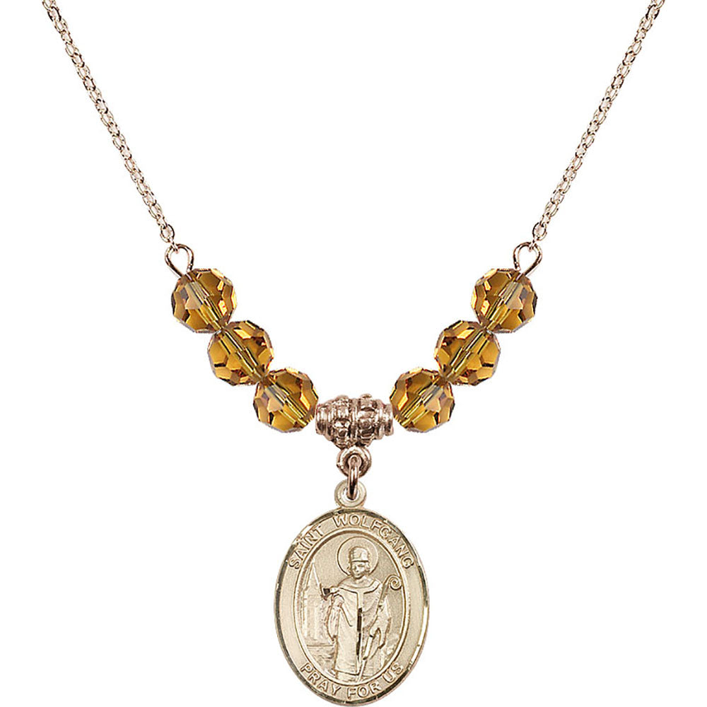 14kt Gold Filled Saint Wolfgang Birthstone Necklace with Topaz Beads - 8323