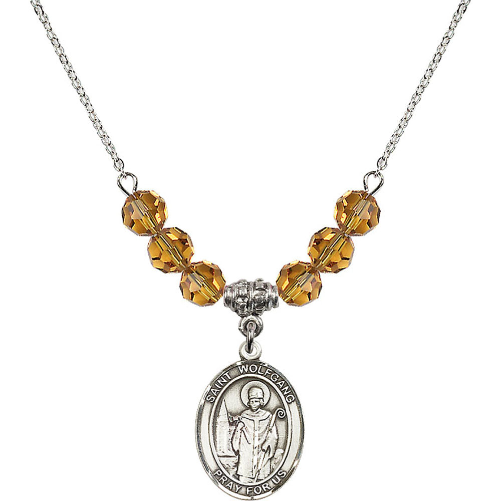 Sterling Silver Saint Wolfgang Birthstone Necklace with Topaz Beads - 8323
