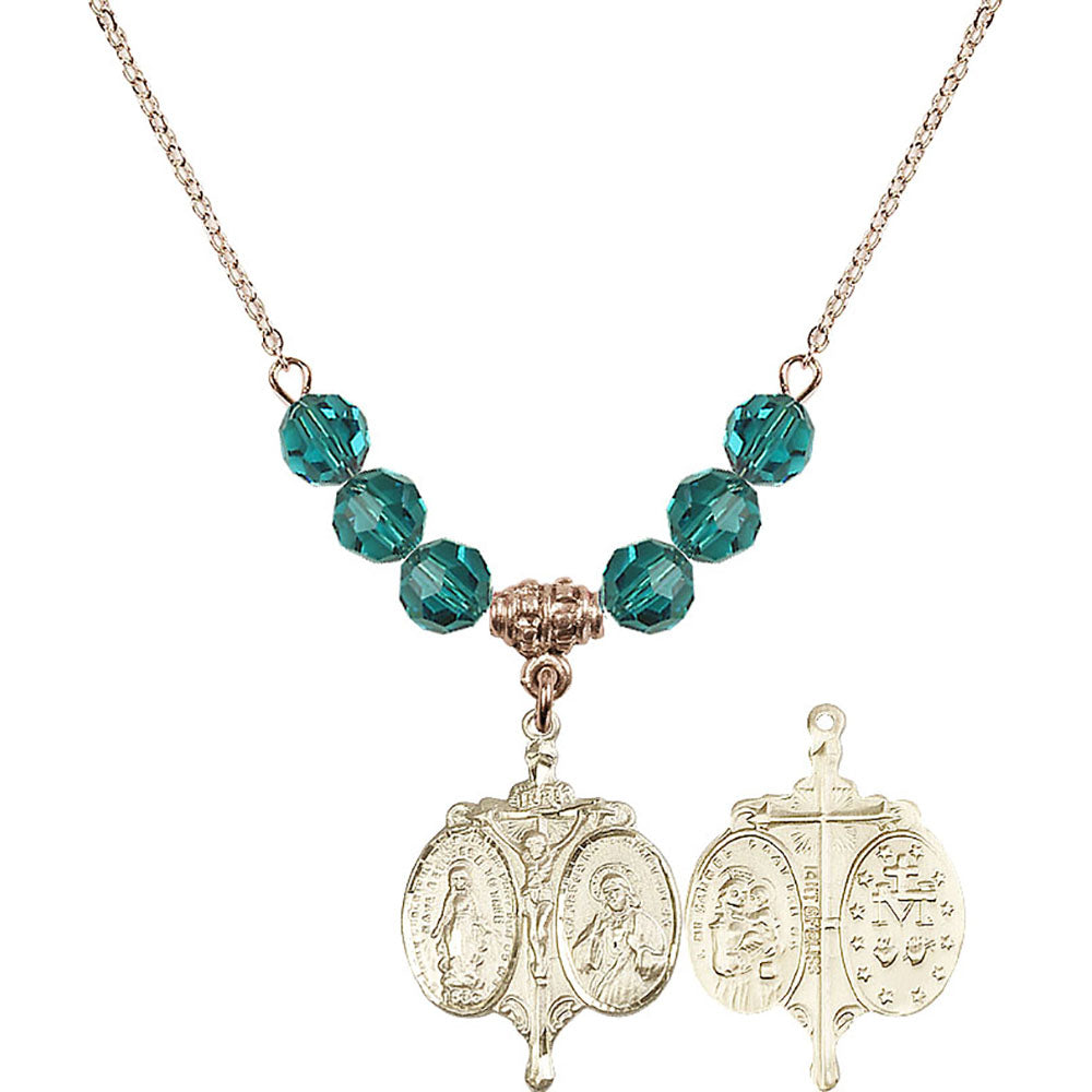 14kt Gold Filled Novena Birthstone Necklace with Zircon Beads - 0021