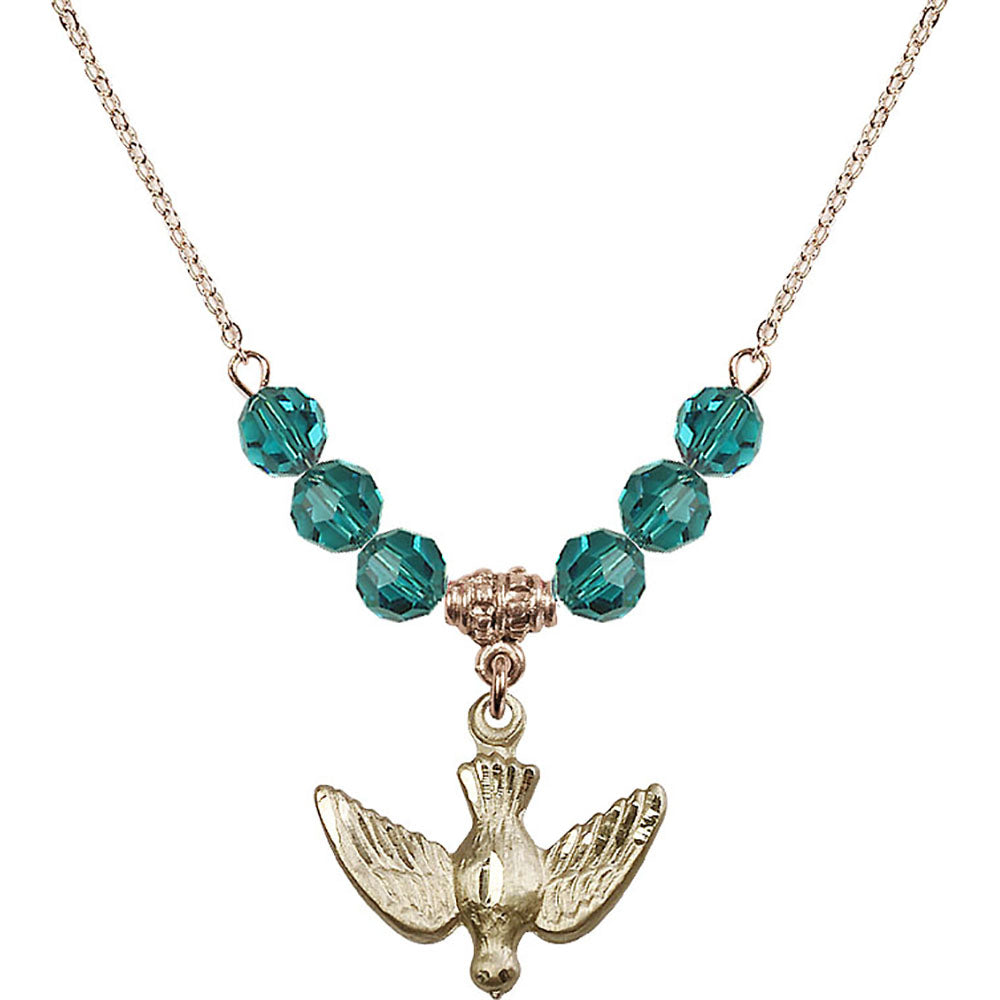 14kt Gold Filled Holy Spirit Birthstone Necklace with Zircon Beads - 1628