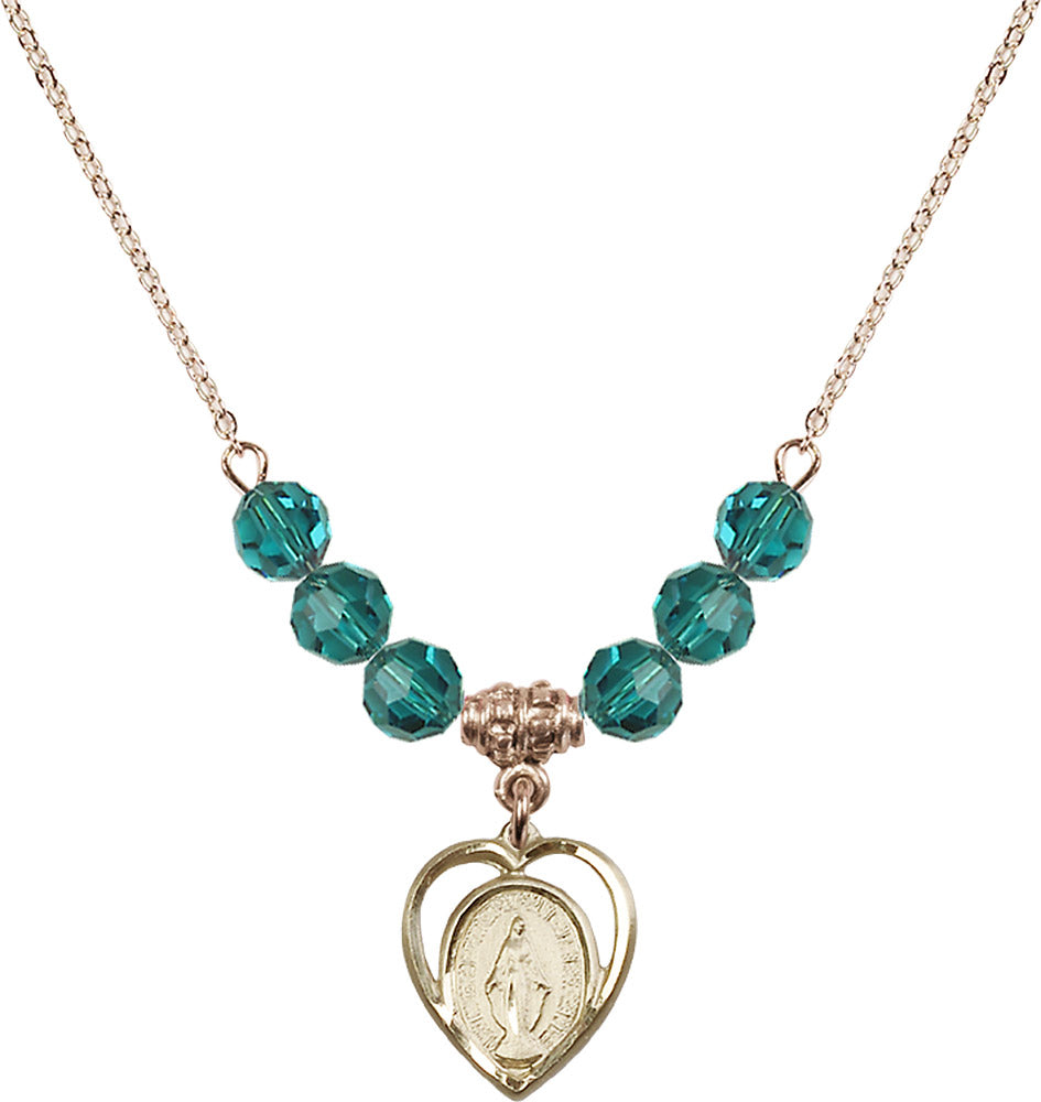 14kt Gold Filled Miraculous Birthstone Necklace with Zircon Beads - 4125