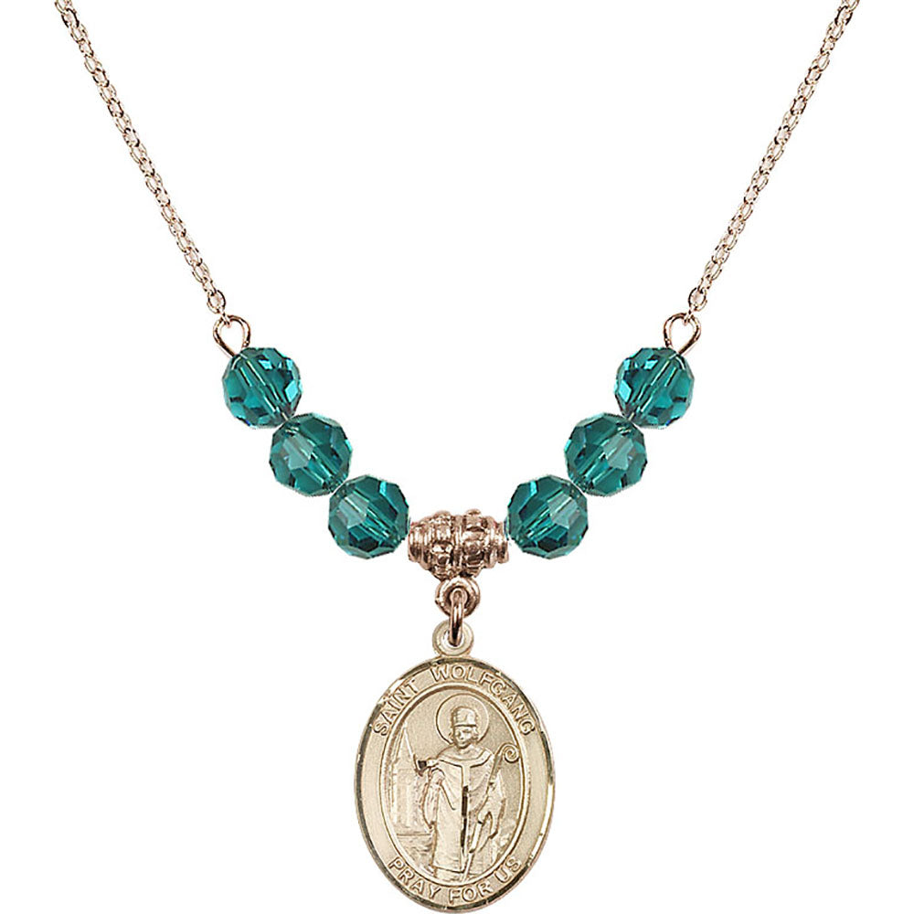 14kt Gold Filled Saint Wolfgang Birthstone Necklace with Zircon Beads - 8323