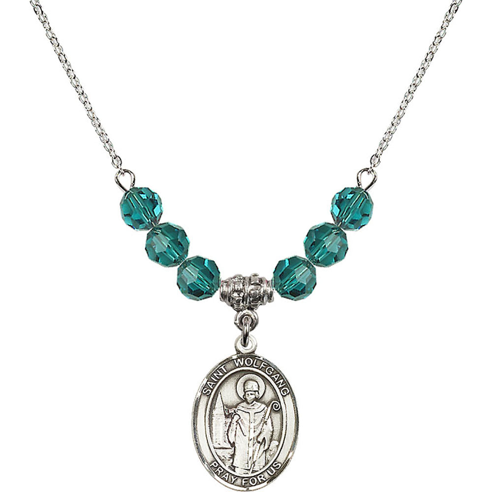 Sterling Silver Saint Wolfgang Birthstone Necklace with Zircon Beads - 8323